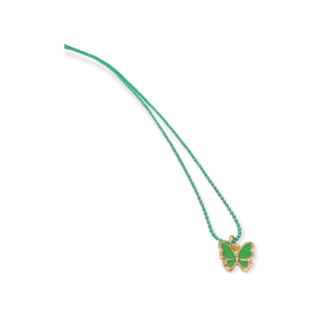 necklace with green butterflyq